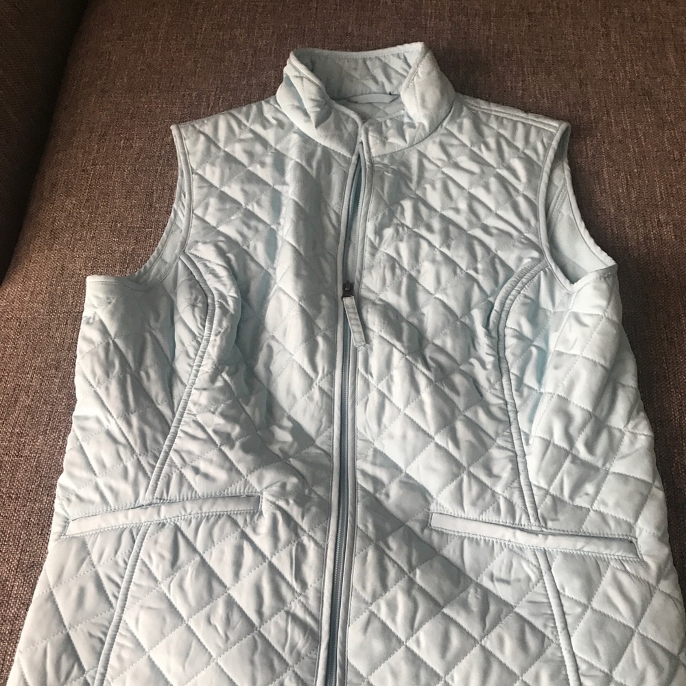 Blue quilted vest